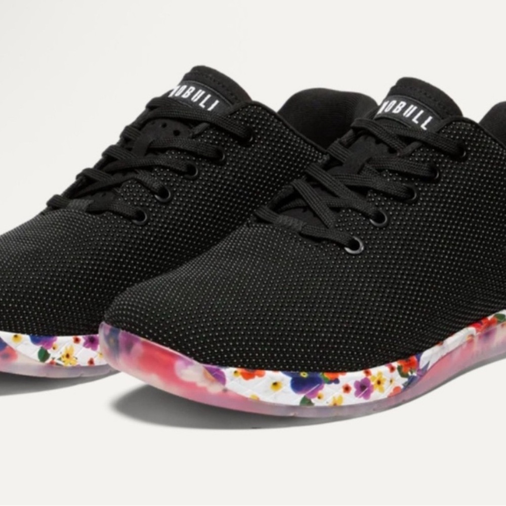 NOBULL Black Trainers with Floral Sole